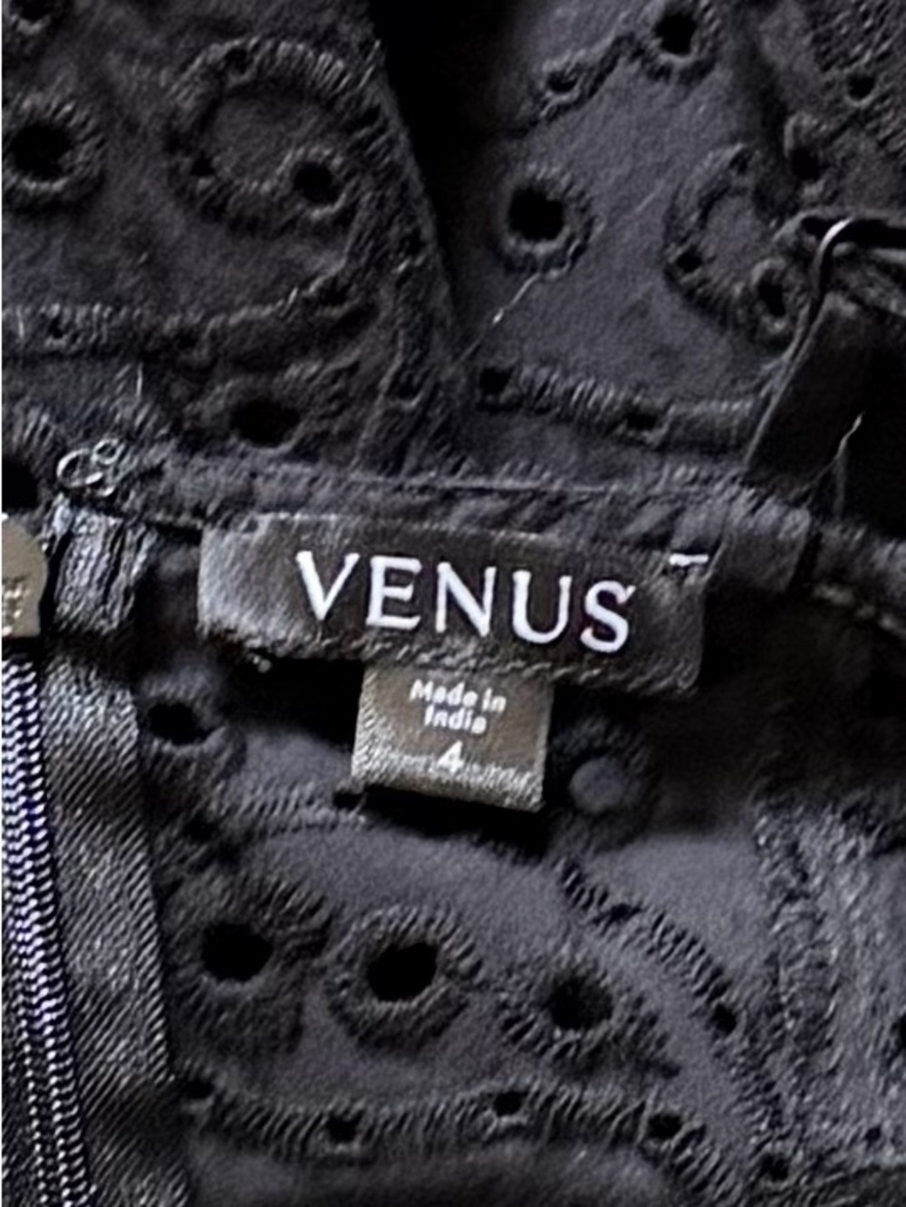 VENUS Black Eyelet-Strap Fit & Flare Dress - Picture 10 of 10